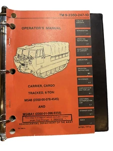 TM 9-2350-247-10 APRIL 1976 OPERATORS MANUAL M548 6 TON TRACKED AND M 548A1 - Picture 1 of 5