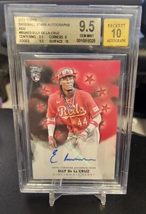 2024 Topps Series 1 Elly De La Cruz Auto # /25 Red 9.5 BGS 10 Auto Pop 1 Reds RC - Picture 1 of 3