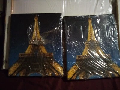 Arte de pared en lienzo de la Torre Eiffel 2 gemelas Foto 1 de 4