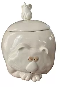 Biscottiera vintage Fitz and Floyd "GATTO GRASSO" topo su coperchio ceramica 1977 10 pollici LEGGI - Foto 1 di 7