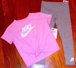 NIKE SPORT AUTHENTIC TODDLERS GIRLS NEW ORIGINAL 2Pc LEGGINGS SET Size 6, NWT - Picture 1 of 3