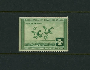 USA Scott # RW4 VF partial OG Straight Edge BOB Duck Stamp 1938 Cat $140 as Hing - Picture 1 of 2