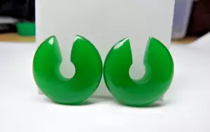 Grün Onyx Stoner Reifen Ohr Gewicht Hängestecker Weihnachtsgeschenk, Stecker gestreckt - Bild 1 von 10