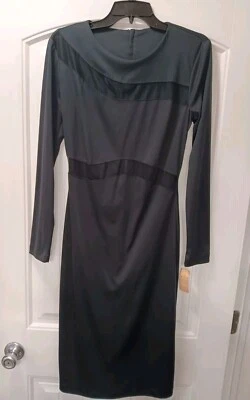 Vestido Midi De Colección Años 80 Fredericks Of Hollywood 9 Negro Manga Larga Rock Gótico Glamour Foto 1 de 4