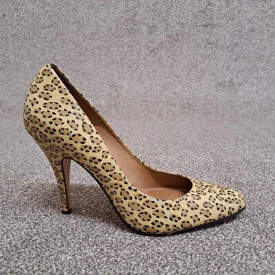 AllSaints Court Shoes Beige Animal Print 39 UK 6 Leather 4" Stiletto Heel - Image 1 of 4