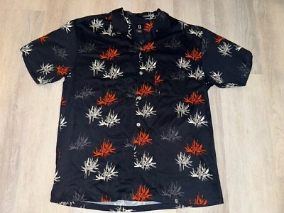 Винтажная мужская гавайская абстрактная черная + красная рубашка Guess Jeans Aloha Camp L - Изображение 1 из 4