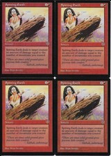 MTG: SPITTING EARTH Mirage COMMON; played, Excellent condition x4