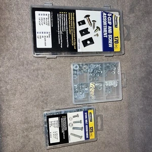 U-Clip & Screw Assortment Kit Set Stove Bolt Assortment, Nuts & Washer Set - Picture 1 of 10