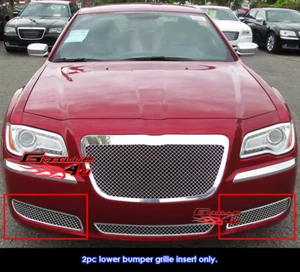 Fits 2011-2014 Chrysler 300C/300 Fog light Cover Chrome Mesh Grille Insert - Picture 1 of 2