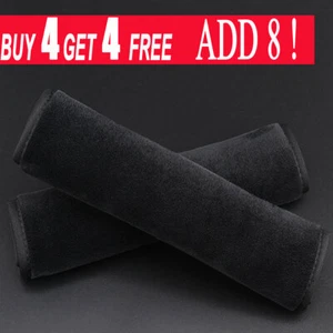 2x Seat Belt Covers Cotton Black Soft Safety Cushion Shoulder Protector Pillow - Picture 1 of 13