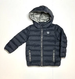 Armani Junior Boy’s Puffer Jacket Navy Blue Zip Front Hooded Chest Logo size 4 - Picture 1 of 10