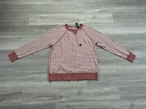 L.L Bean Organic Cotton Slub Sweater Crewneck Striped Pink & White XL Tall NEW - Picture 1 of 21
