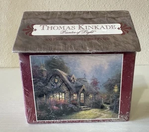 Thomas Kinkade Candlelight Cottage 100 Pc Mini Jigsaw Puzzle Ceaco 1998 Sealed - Picture 1 of 5