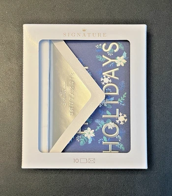 Tarjetas en caja Hallmark Signature “Felices Fiestas” 9 unidades con sobre forrado de plata Foto 1 de 4