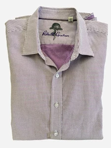 Robert Graham designer LS purple box button down shirt SZ-L (46in-48in) Srp $198 - Picture 1 of 6