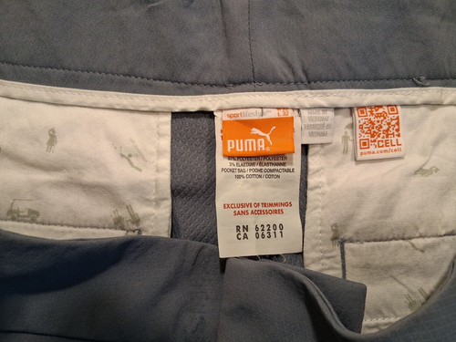 Pantaloni PUMA Sports Lifestyle Golf Elasticizzati Flex 32x32 Colore Grigio Poli Elastan