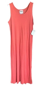Flax Maxi Dress Medium Cotton Blend Lagenlook Minimalism Boho NWT New - Picture 1 of 7