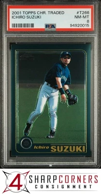 Topps 2001 cromo comercializado #T266 Ichiro Suzuki RC Mariners Hof PSA 8 Foto 1 de 4
