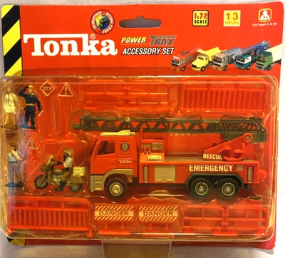 2000 Tonka Power Trax Accessory Set 13 Piece 1:72 Fire Department Diorama Set - Image 1 of 4