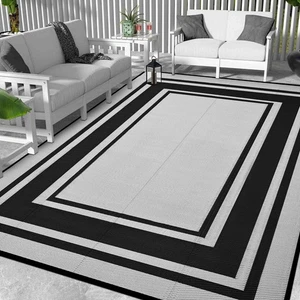 Outdoor Rug 5x8 Ft Waterproof Plastic Straw Rugs for Patio,RV,Beach,Camping, ... - Picture 1 of 7