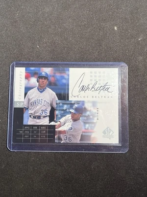 Carlos Beltran 2000 Upper Deck SP quirografia autografada #CBE Kansas City Royals quase perfeito/perfeito - Imagem 1 de 2