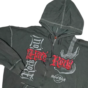 Sudadera con Capucha Hard Rock Café Para Hombre 2XL Negra Cremallera Completa Orlando Bordada De Colección Y2K - Imagen 1 de 14