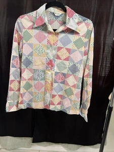 Vintage Woman’s Alex Coleman’s Long Sleeve Multicolor Blouse S - Picture 1 of 5