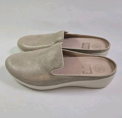 NmFitFlop Superskate Champagne Shimmer Suede Mule Slip-On Sneaker Womens 7 NWOB  - Image 1 of 4
