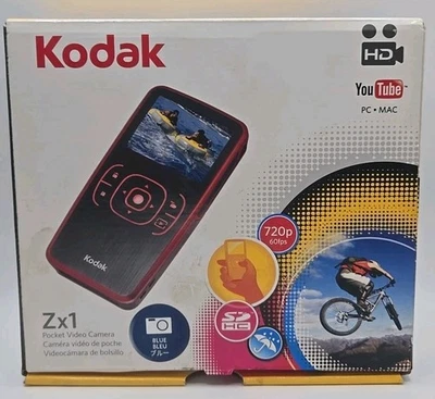 KODAK Zx1 Pocket Video Camera HD 720p Black - WeatherResistant Brand New  - Image 1 of 2