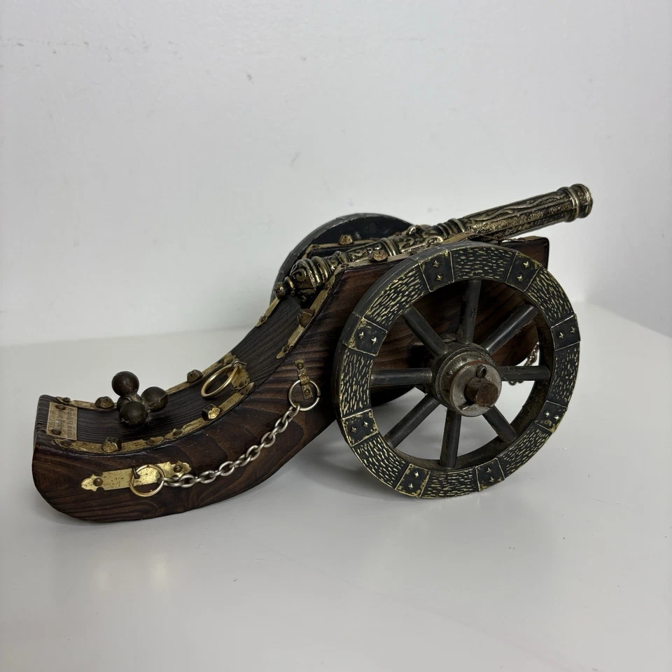 Antiguo Canon Guerra Militar Siglo Artillería Imperial Madera Oficina Decoración Foto 1 de 4