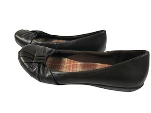Zapatos planos Hot Kiss para mujer talla 8M acolchados sin cordones de cuero marrón - Imagen 1 de 11