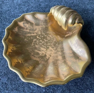 Vintage 1960's Stangl Pottery (Trenton, NJ) Granada Gold Clam Shell Dish - #4018 - Picture 1 of 12