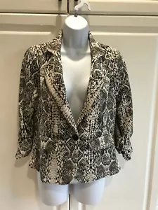 Pre-Owned Women's Crescent and Willough Blazer Size Medium Black/White+ - Picture 1 of 6
