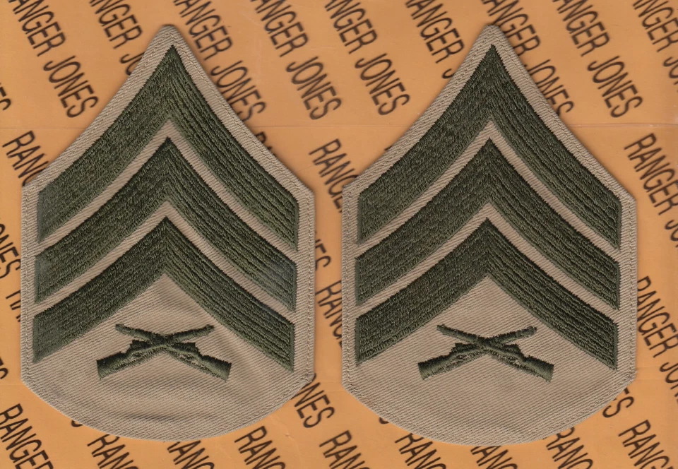 USMC Marine Corps Sargento SGT E-5 uniforme rango verano masculino parche conjunto Foto 1 de 1