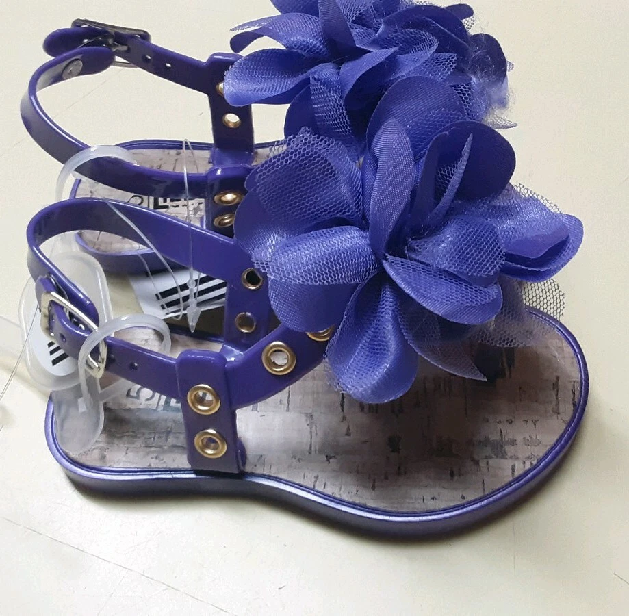 LILLY OF NY SANDALIAS NIÑAS CON FLOR GRANDE DE TUL TALLAS 5,6,7,8 MORADO Foto 1 de 3