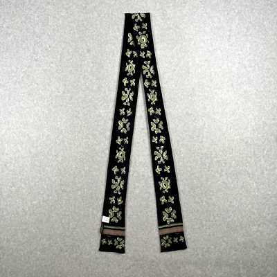 Bufanda ajustada Emilio Pucci 100 % seda doble cara negra con verde floral Foto 1 de 4