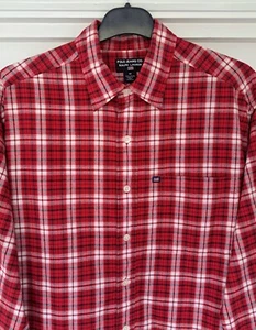 Sobrecamisa Ralph Lauren a Cuadros Para Hombre Talla M De Gran Tamaño P2P 25.5" 100% Algodón Rojo - Imagen 1 de 12