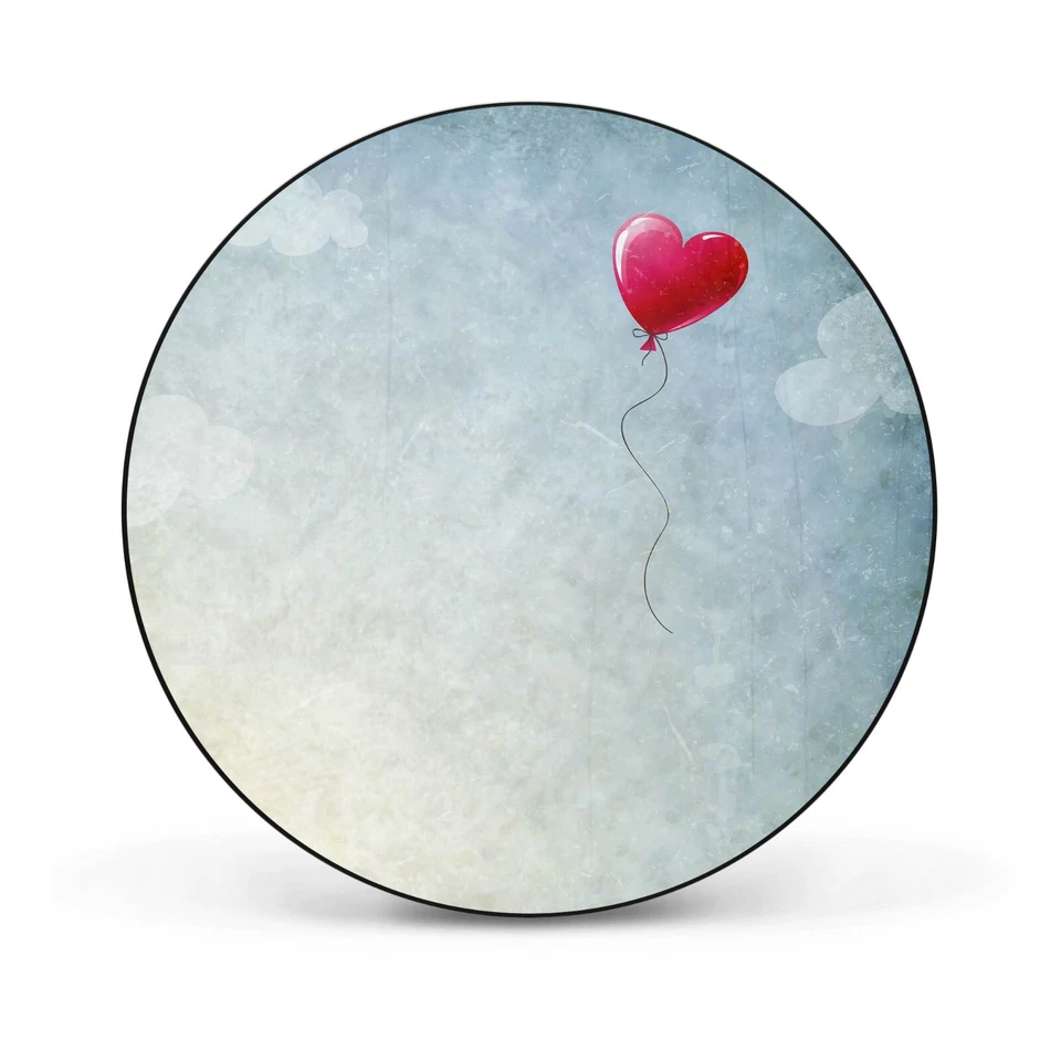 banjado Magnettafel schwarz Motiv rund Pinnwand magnetisch Herzballon - Bild 1 von 1