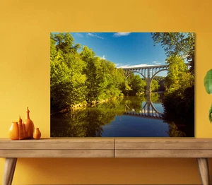 Arch Bridge & River 5mm thick Plastic Poster Ready to Hang 60x45cm - Picture 1 of 3