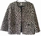 Chico's Leopard Animal Print Jacket Blazer Pockets Sz 0 Us Size 4/6 Stylish Chic
