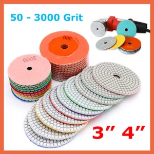 75mm 100mm WET Diamond polishing pads Concrete Granite Marble Individual Grits - Picture 1 of 12