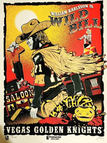 Vegas Golden Knights William Karlsson "Wild Bill" Serigraph Numbered /200 Cover