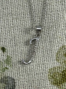 VINTAGE SILBER und ZIRKONIA "J" Initiale Anhänger Halskette 925 Silber Kette - Bild 1 von 9