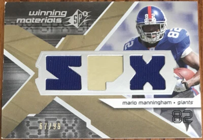 2008 SPx Winning Materials SPX Dual Mario Manningham WM-MM #’d 67/99 - Image 1 of 2