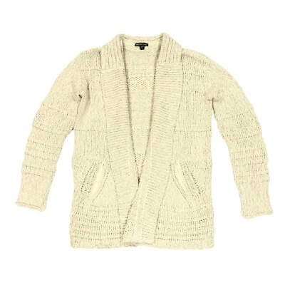 Cárdigan para mujer James Perse grueso texturizado frente abierto tejido talla 2/mediano Foto 1 de 4