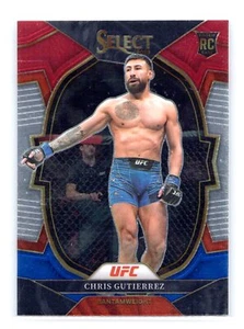 2023 Panini Select UFC #100 Chris Gutierrez Rookie Rosso Bianco e Bue - - Foto 1 di 2