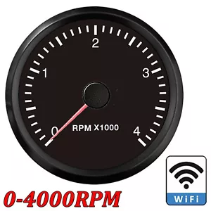 52MM Diesel & Gasoline Engine WiFi Tachometer Gauge Tacho 0-4000RPM Programmable - Picture 1 of 10