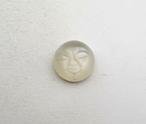 Natürlicher weißer Mondstein handgeschnitzt Gesicht lose Edelstein 10 mm 4 kt - Bild 1 von 3