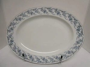 JOHANN HAVILAND CHINA BLUE DANUBE LARGE OVAL SERVING PLATTER 13"X 9.5" - Picture 1 of 5