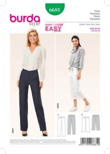 Burda Ladies Easy Sewing Pattern 6681 Sleek Narrow Trousers